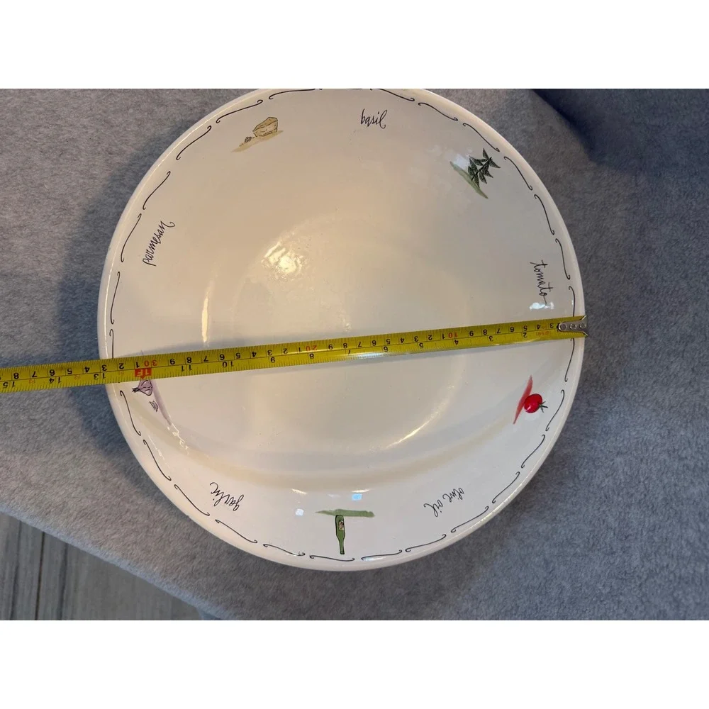 Pottery Barn Ingredients Pasta Bowl Set 3pc White Ceramic Portugal Tomato Garlic